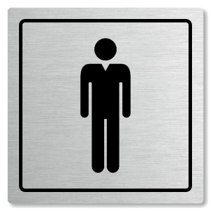 WC muži, 80x80mm, stříbrná, Arizona